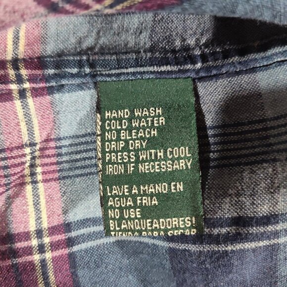 Lauren Ralph Lauren RN54050 100 % Linen Plaid Light Weight Flannel Women's Small - Picture 7 of 7